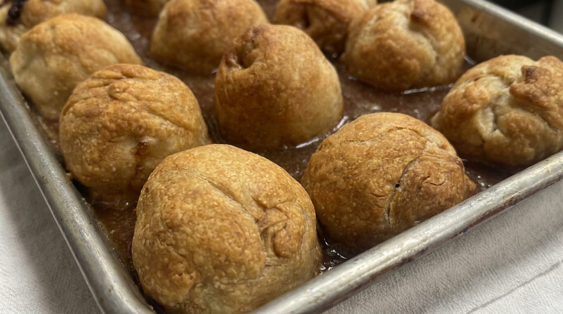 Apple dumplings for dessert